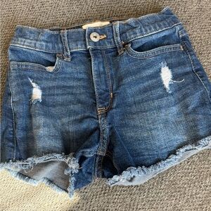 Abercrombie & Fitch Distressed Blue Jean Shorts